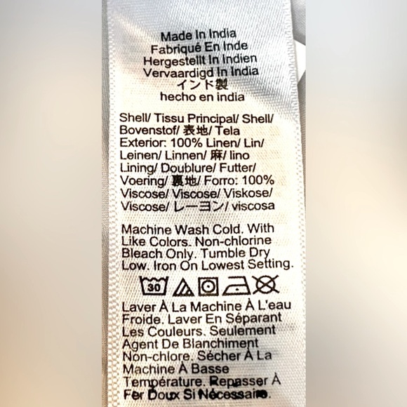 NWT White Wrap Mini Skirt in Linen, Lined, Size 00 - Picture 10 of 11